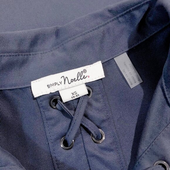 NWOT Simply Noelle Navy Sleeveless High Low Hem Dress with Lace-up Size XS - Picture 7 of 8